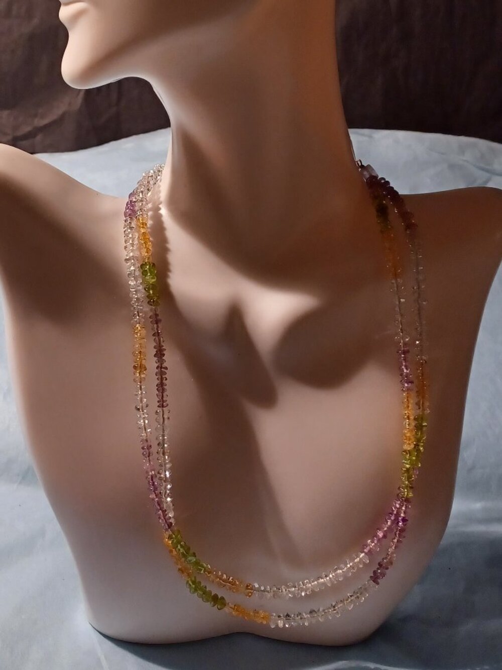 Semi Precious Gem Stone, 2 Strand Necklace